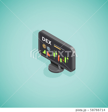 isometric decentralized exchange illustration. 58766714