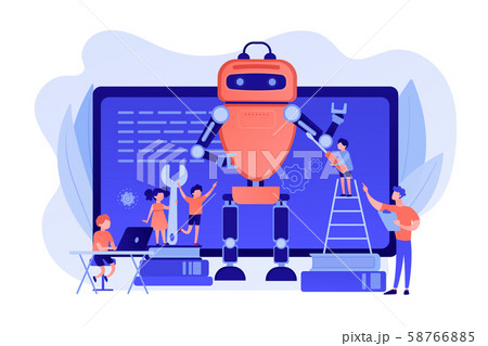 Engineering for kids concept vector illustration. Engineering for kids concept vector illustration. 58766885