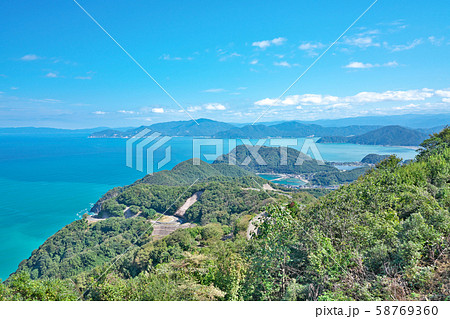 【レインボーライン 山頂公園 展望台からの風景】 福井県三方上中郡若狭町気山 【レインボーライン 山頂公園 展望台からの風景】 福井県三方上中郡若狭町気山 58769360
