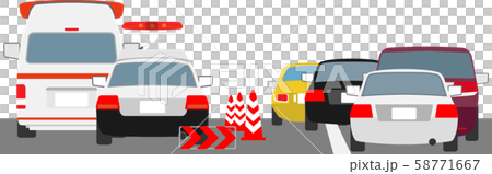 Police car and ambulance behind 4 58771667