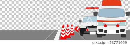 パトカーと救急車前3 58771669