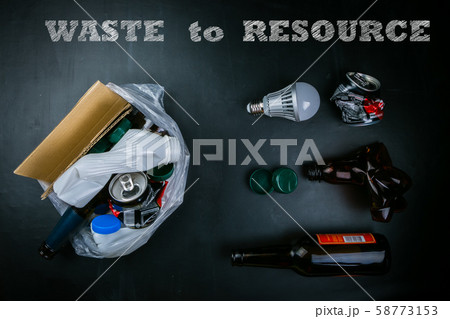 Recycling concept, top view 58773153