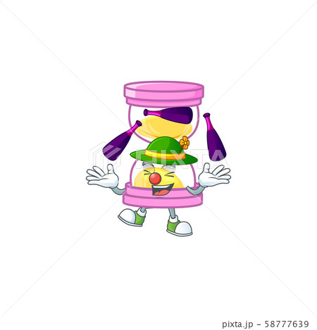 Juggling Sandglass Isolated With On White のイラスト素材