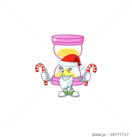 Santa with candy sandglass isolated with on white background. 58777717