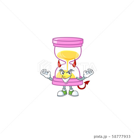 Devil icon sandglass in the cartoon character 58777933