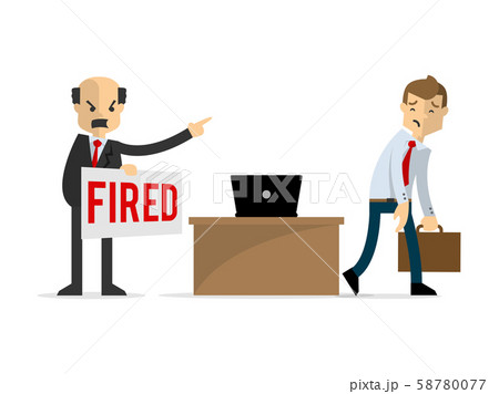 Vector of a businessman getting fired 58780077
