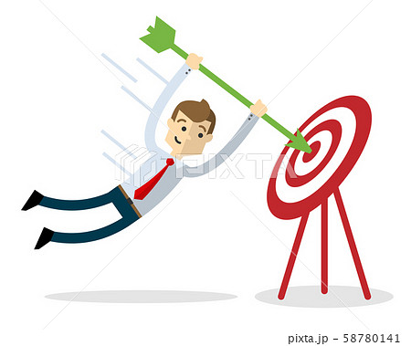 Vector of a businessman with an arrow and target Vector of a businessman with an arrow and target 58780141