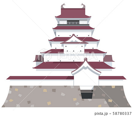 鶴ヶ城イメージ 観光地イラストアイコンのイラスト素材