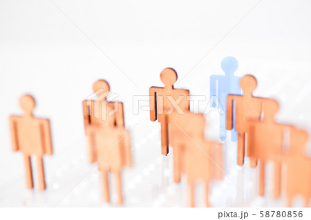 Blue figure silhouette man head of job seekers 58780856