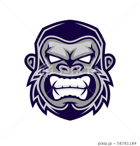 Gorilla Head Vector Monkey Head Vector Ape Faceのイラスト素材
