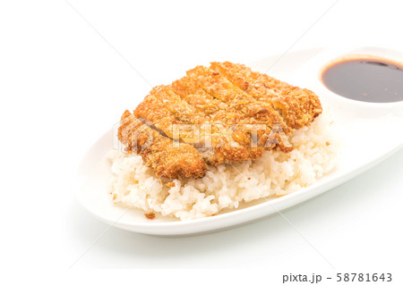 fried pork on topped rice (tonkatsu) fried pork on topped rice (tonkatsu) 58781643