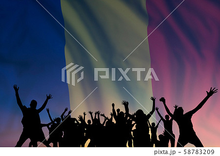 People and flag on day of Romania People and flag on day of Romania 58783209