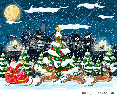 Christmas winter cityscape Christmas winter cityscape 58784130