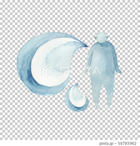 アーユルヴェーダ　水　カパ　水彩 イラスト 58785902