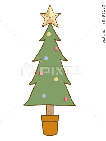 シンプルなクリスマスツリー 58791120