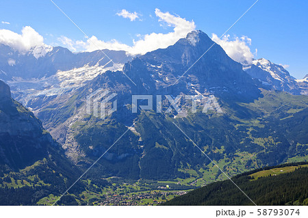 スイス、フィルスト展望台付近からの山景色 スイス、フィルスト展望台付近からの山景色 58793074