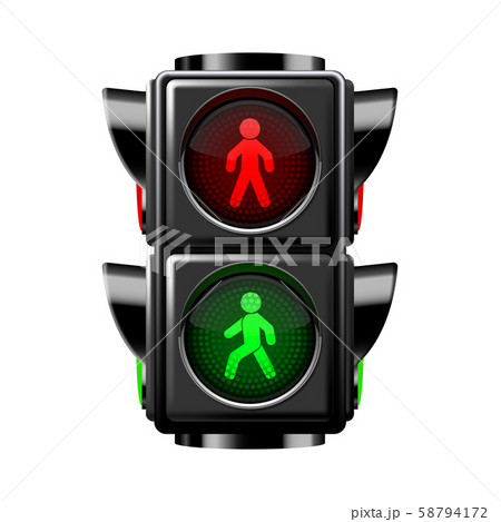 Pedestrian traffic lights red and green isolated on white Pedestrian traffic lights red and green isolated on white 58794172