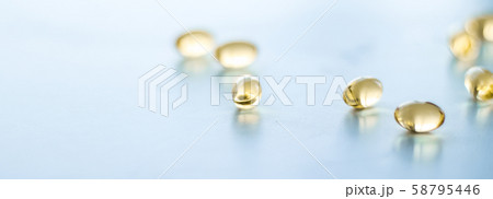Vitamin D and golden Omega 3 pills for healthy Vitamin D and golden Omega 3 pills for healthy 58795446