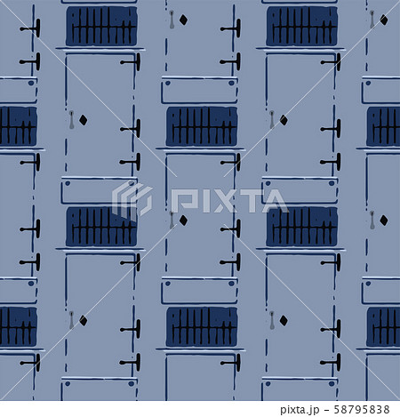 Seamless pattern of rustic metal doors with trellis windows above Seamless pattern of rustic metal doors with trellis windows above 58795838