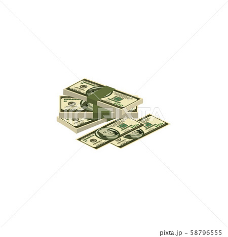 Color vector image. A pile of money. Cash. Dollars 58796555