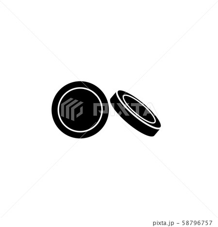 Hockey puck icon white on a black background 58796757