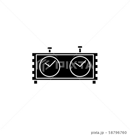 Chess clock icon white on a black background 58796760