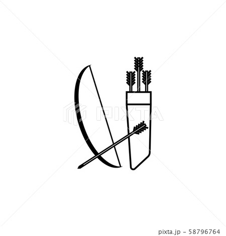 Bow and quiver with arrows. Arrows icon Bow and quiver with arrows. Arrows icon 58796764