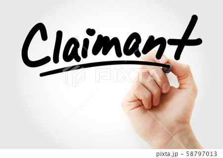 Hand writing Claimant with marker 58797013