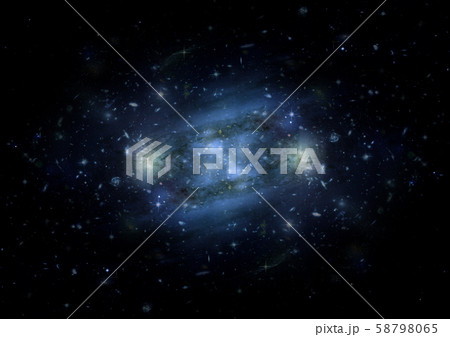 Stars, dust and gas nebula in a far galaxy Stars, dust and gas nebula in a far galaxy 58798065