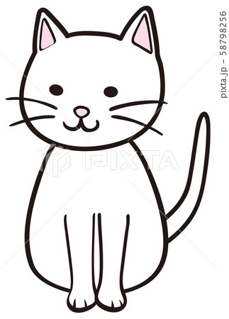 ネコ ねこ 猫 白 シロ しろのイラスト素材