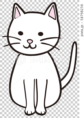 ネコ ねこ 猫 白 シロ しろのイラスト素材