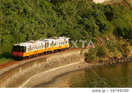 ハウステンボス色で運転されるキハ66・67系　区間快速シーサイドライナー 58799389