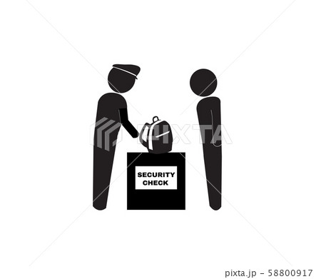 Security backpack check point sign, sign...のイラスト素材 [58800917] - PIXTA