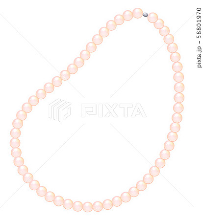 真珠 パールのネックレスイラストのイラスト素材 58801970 Pixta