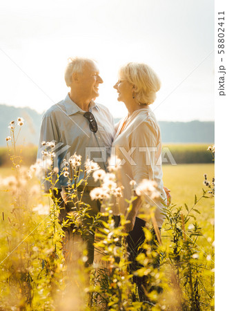Senior woman and man hugging still being in love 58802411