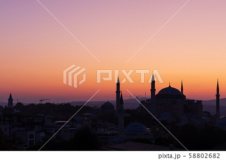 Hagia Sophia shadow view, beautiful sunset Hagia Sophia shadow view, beautiful sunset 58802682
