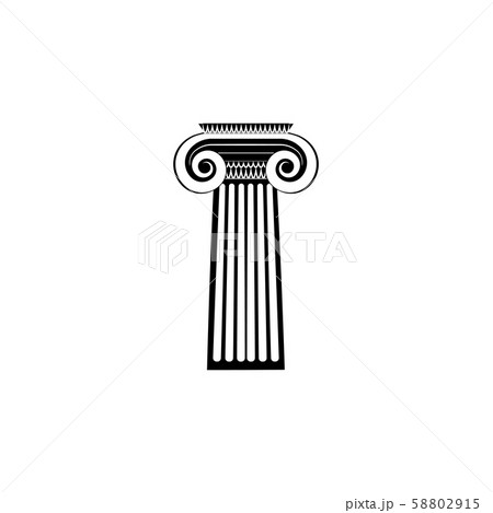 Greek Column icon black on white background 58802915