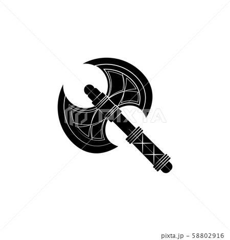 Double-sided ax icon black on white background 58802916