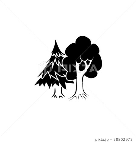 Mixed forest icon black on white background 58802975