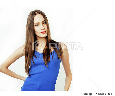 young pretty stylish hipster girl posing emotional isolated on white background happy smiling cool young pretty stylish hipster girl posing emotional isolated on white background happy smiling cool 58803164
