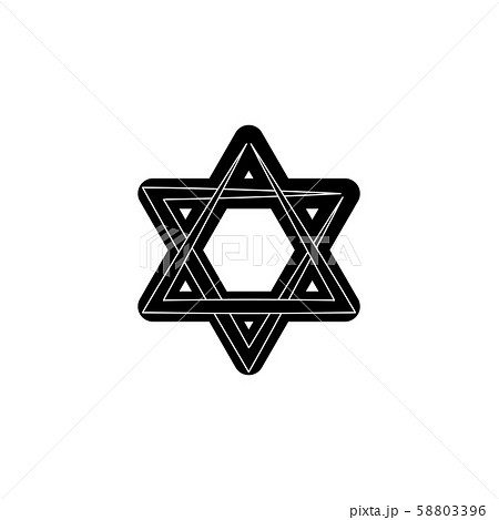 Star of David black on white background 58803396