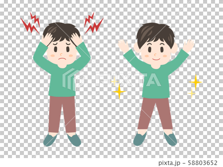 男性: 頭痛 健康 イラスト  58803652
