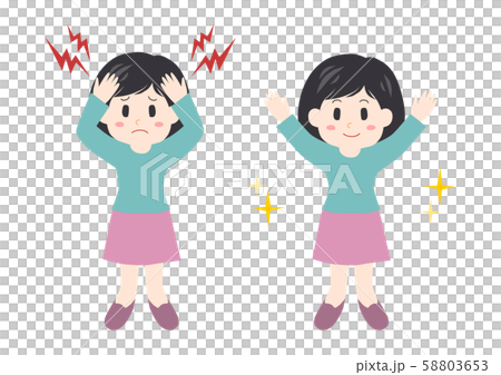 女性 頭痛 健康 イラスト のイラスト素材