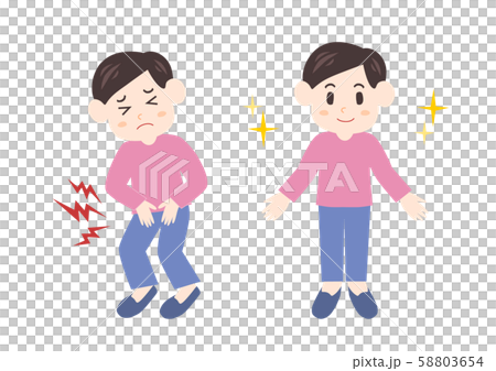 男性 腹痛 健康 イラスト のイラスト素材