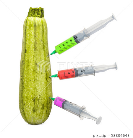 Courgette or zucchini with a syringes Courgette or zucchini with a syringes 58804643