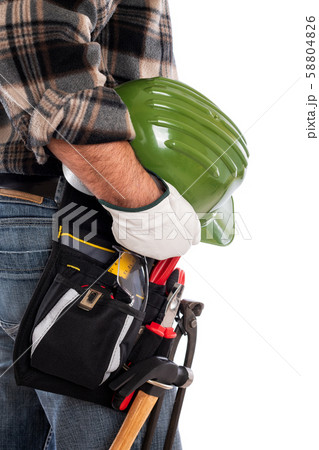 Craftsman at work on wooden boards. Carpentry. 58804826