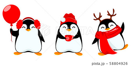 Cute little penguin, set of three poses 58804926