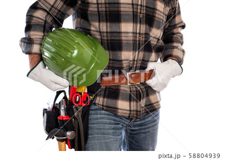 Craftsman at work on wooden boards. Carpentry. 58804939