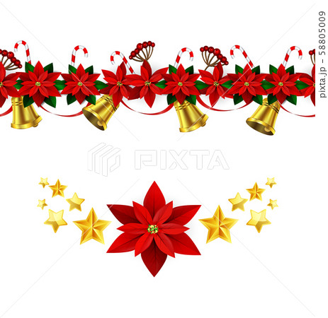 Vector christmas bells with christmas tree decorations 58805009