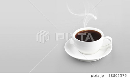 Cup of coffee on color background solid 58805576